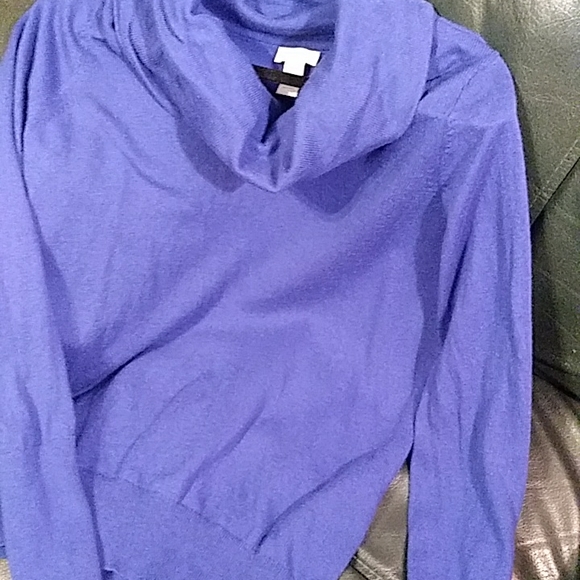 Chico's Royal Blue Cowlnecked Sweater - Picture 7 of 8